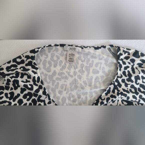 Cache Wrap Top Animal Print White And Black Size M - Picture 5 of 11